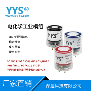 电化学工业传感器模组O2/CO/H2S/NH3/NO2/SO2/O3/H2检测模块SM4