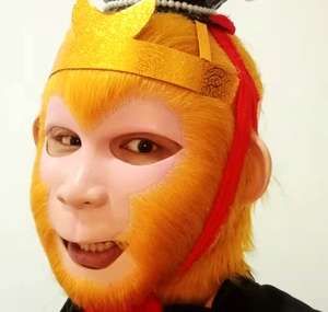 美猴王面具齐天大圣三分体植毛孙悟空头套下巴前脸紧箍咒其他促销