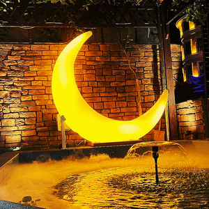 发光大月牙2米3米定制太阳能灯户外防水月亮造型美陈装饰工厂直销