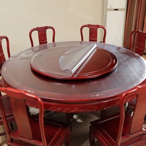 定做pvc圆形餐桌垫水晶板圆桌布防水免洗饭店台布塑胶2mm台面胶垫