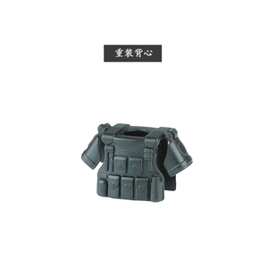 乐高军事警察人仔积木防具装备战术背心带肩甲重型防弹衣拼装模型