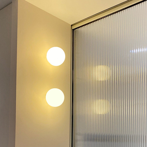 圆球玻璃壁灯法式极简设计师款客厅背景墙灯卫生间球形卧室床头灯
