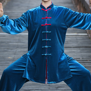 断码清仓太极服女装2021新款太极拳练功服装男加厚金丝绒秋冬款季