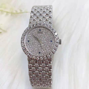 二手 伯爵piaget 钻石系列手表 18k白金原镶钻石英女表