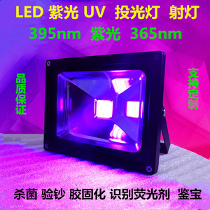 LED紫光UV 投光灯射灯  杀菌验钞固化识别荧光剂395-365nm 紫光灯