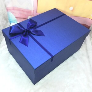 蓝色特大礼品盒生日礼物盒子外套毛衣鞋盒包装盒围巾西装运动鞋盒
