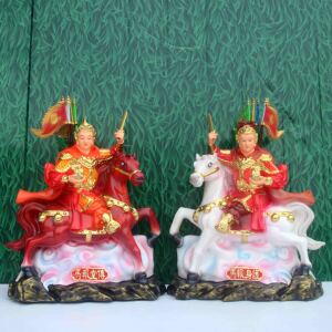 神像12寸白马将军上将军骑马将军仙家报像黄小跑树脂佛像14人付款150