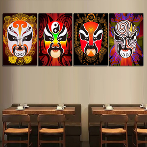 重庆火锅店装饰画四川脸谱人物挂画川菜馆麻辣烫面馆餐馆饭店壁画