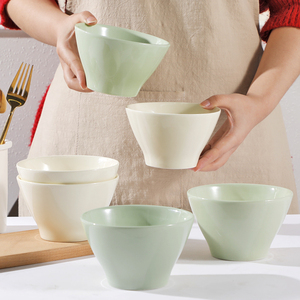 5英寸斗笠碗6只装19.8元创意个性家用喇叭碗米饭碗小汤碗陶瓷饭碗