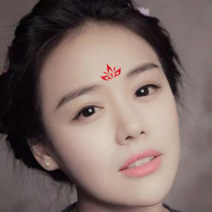 花钿眉心贴汉服古装花印美人纹身贴防水女持久性感写真额头贴纸