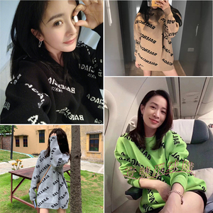 现货balenciaga/巴黎世家 20新款明星同款满印字母logo毛衣针织衫