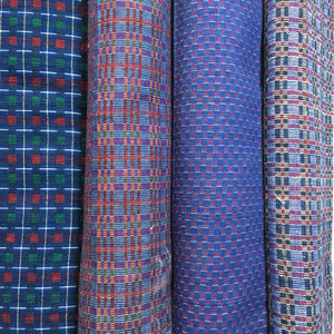 上海崇明精品提花布 纯棉纯手工织造 老布粗布土布 植物染色织布