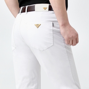 AJGNEAMAIN意大利进口正品休闲裤白色2024春夏薄款直筒长裤男裤子