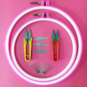 十字绣专用工具整套绣圈绣架子穿线器绣针小剪刀24厘米大号绣绷