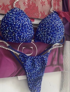 比基尼赛服定制 健美比赛比基尼服装 精品仿奥钻