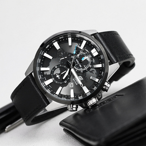 卡西欧手表男黑暗之心商务简约闹钟世界时间efr-303l-1a非机械