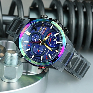 日本卡西欧红牛限量黑武士太阳能蓝牙不死鸟大表盘eqb-500rbb-2a