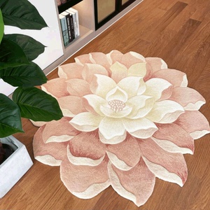 新中式禅意禅舞佛堂荷花莲花地毯客厅打坐卧室床边毯餐桌圆形圆毯