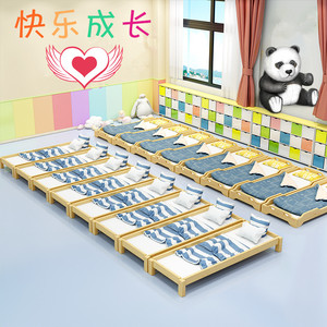 幼儿园床托管班午睡床可折叠实木床小学生宿舍单人家用儿童叠叠床