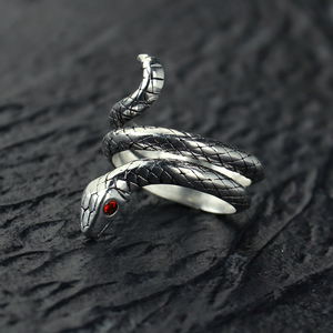 钢铁老爷摇滚风朋克配饰蛇环衔尾蛇创意个性另类潮人指环戒指饰品