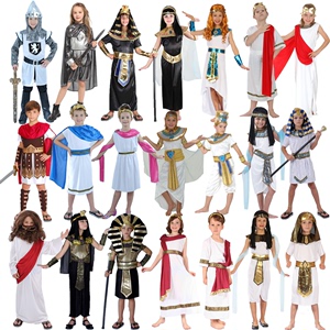 万圣节cosplay古希腊罗马武士衣服 儿童男女埃及王子公主演出服装