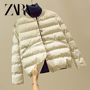 2023年ZARA代购女装羽绒棉服女短款冬季新款棉衣宽松小棉袄外套潮