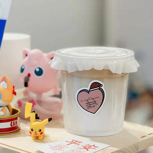 一次性咖啡奶茶杯带盖塑料家用自制饮料透明小熊打包胖胖杯子定制
