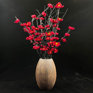 花瓶插花干花红梅