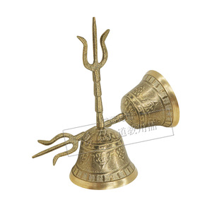 道家用品三清铃铜铃纯铜小号手摇铃铛道教法器 道士三叉铃包邮