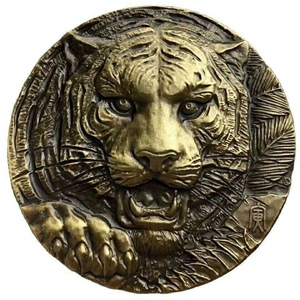 2015年 上海造币厂 十二生肖兽首之虎年60mm 大铜章罗永辉 纪念章