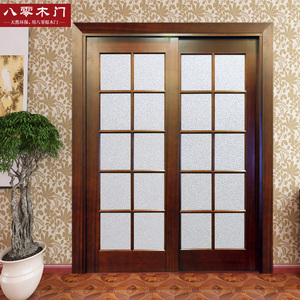 实木推拉门 定制厨房移门阳台推拉木门室内门书房隔断烤漆门中式