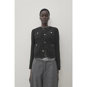 Massimo Dutti女装 新款小香风口袋饰短版纹理西装外套0605055880
