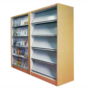 双面连体钢木活动期刊柜架 全钢钢制杂志柜 儿童书柜木制书架