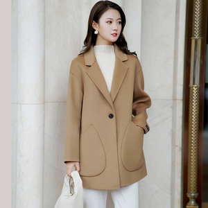 双面羊绒大衣短款女2021新款冬小个子气质女神范大码毛呢外套尼子