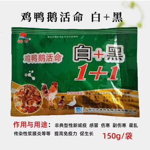 鸡药鸡鸭鹅活命白加黑白痢肠炎法氏囊呼吸道饲料添加剂