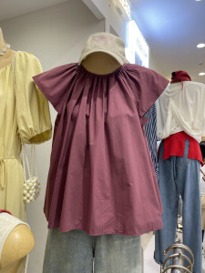 十三行夏装女2024新款法式甜美娃娃衬衫小个子宽松显瘦小飞袖上衣