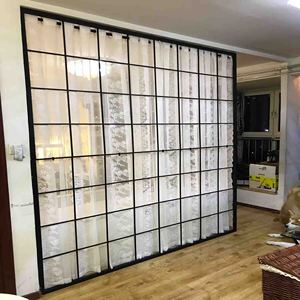 北欧铁艺屏风隔断客厅房间隔断墙现代简约办公室卧室遮挡移动家用