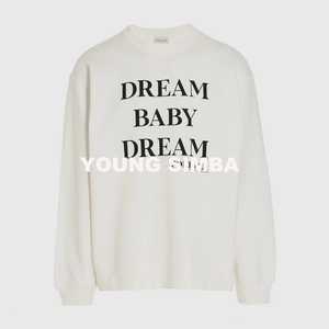 正品代购 dries van noten 22aw秋冬新款 白色/粉色 印花logo卫衣