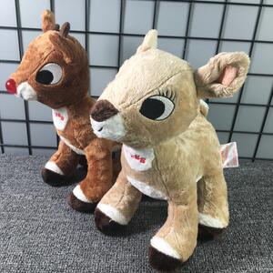 红鼻子驯鹿鲁道夫公仔可爱毛绒玩具玩偶摆件娃娃节日礼物动物d14