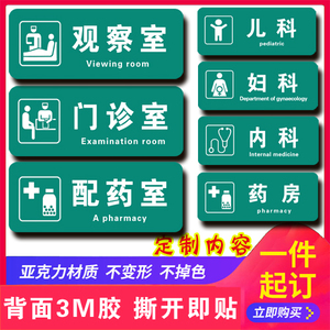 牙科诊所科室牌卫生所美容院标志牌医药医疗标识牌贴牌标医院门牌
