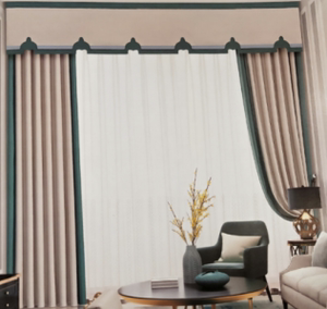 优纺客中式简约素色双拼窗帘真丝缎面遮光 免打孔  全屋定制 轻奢