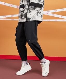 中国李宁工装裤男束脚20冬宽松运动休闲裤aykq711aklq743