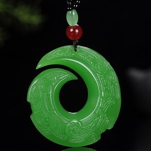 和田玉吊坠平安扣绿色