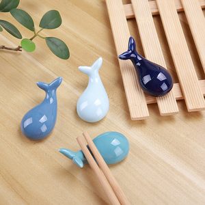 可爱创意鲸鱼造型陶瓷筷架筷子托筷枕勺子架勺托酒店摆台餐具