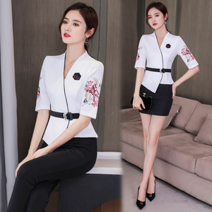 足疗店工作服女秋冬技师服装新款2021中国风养生会所足道足浴工装