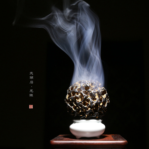 太湖石龙珠太湖石圆球香炉茶桌摆件茶宠灵璧石窟窿石玲珑球