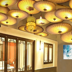 古风油纸伞中式复古吊顶伞走廊展厅餐厅酒楼火锅店饭店酒店装饰伞