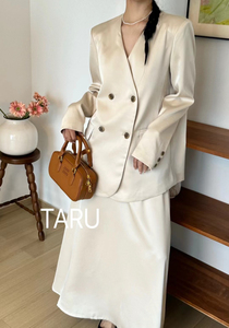 韩版高档西装外套女24春秋新款时尚休闲双排扣小个子TARU西服上衣