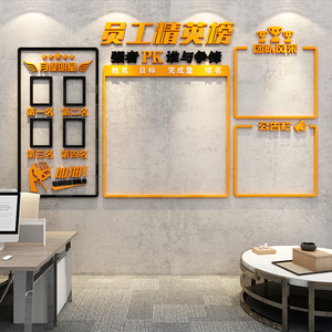 公司企业员工pk评比公告栏团队风采展示装饰布置办公室文化墙面贴