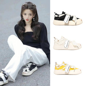 代购smilerepublic杨超越同款帆布鞋开口笑板鞋低帮运动休闲鞋女